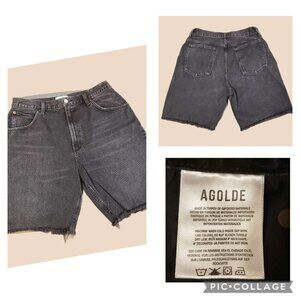 Agolde Black Denim Shorts Pinch Measured (Pls See Ad - 16" across at waist)